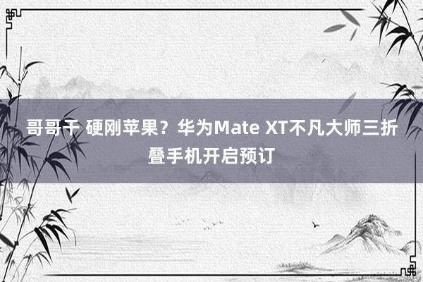 哥哥干 硬刚苹果？华为Mate XT不凡大师三折叠手机开启预订