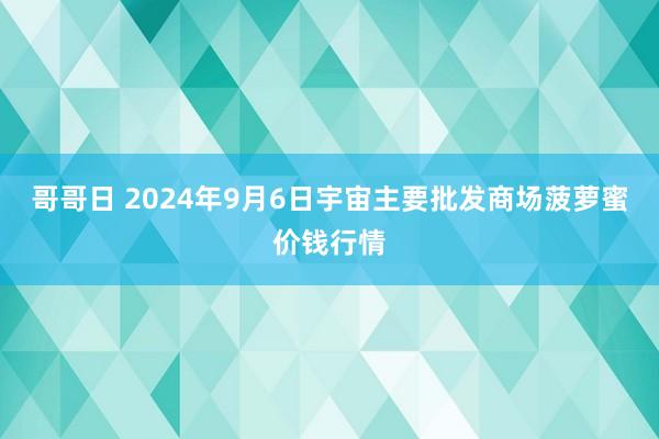 哥哥日 2024年9月6日宇宙主要批发商场菠萝蜜价钱行情