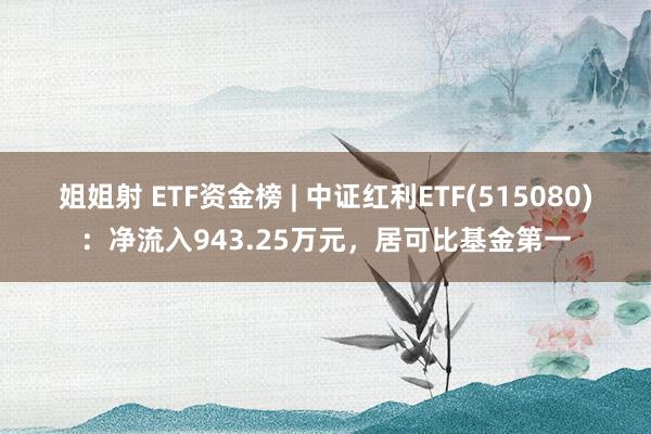 姐姐射 ETF资金榜 | 中证红利ETF(515080)：净流入943.25万元，居可比基金第一