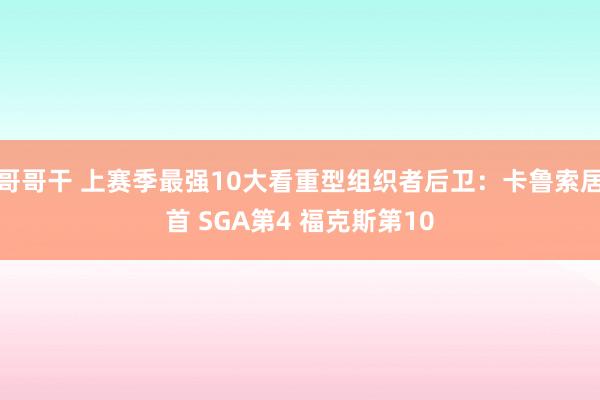 哥哥干 上赛季最强10大看重型组织者后卫：卡鲁索居首 SGA第4 福克斯第10