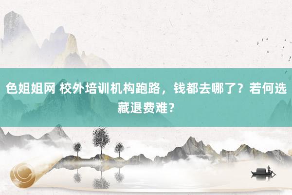 色姐姐网 校外培训机构跑路，钱都去哪了？若何选藏退费难？