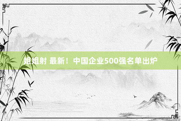 姐姐射 最新！中国企业500强名单出炉