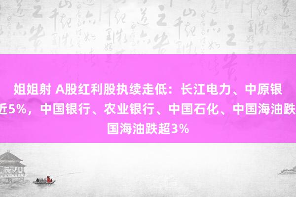 姐姐射 A股红利股执续走低：长江电力、中原银行跌近5%，中国银行、农业银行、中国石化、中国海油跌超3%