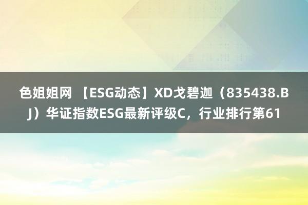 色姐姐网 【ESG动态】XD戈碧迦（835438.BJ）华证指数ESG最新评级C，行业排行第61