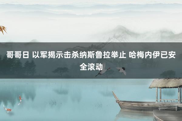 哥哥日 以军揭示击杀纳斯鲁拉举止 哈梅内伊已安全滚动