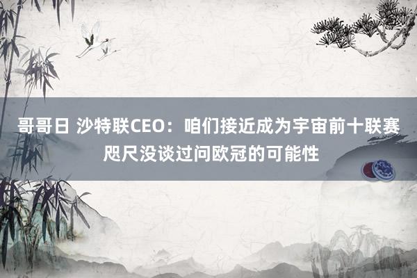 哥哥日 沙特联CEO：咱们接近成为宇宙前十联赛 咫尺没谈过问欧冠的可能性