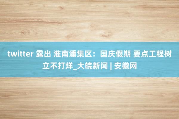 twitter 露出 淮南潘集区：国庆假期 要点工程树立不打烊_大皖新闻 | 安徽网