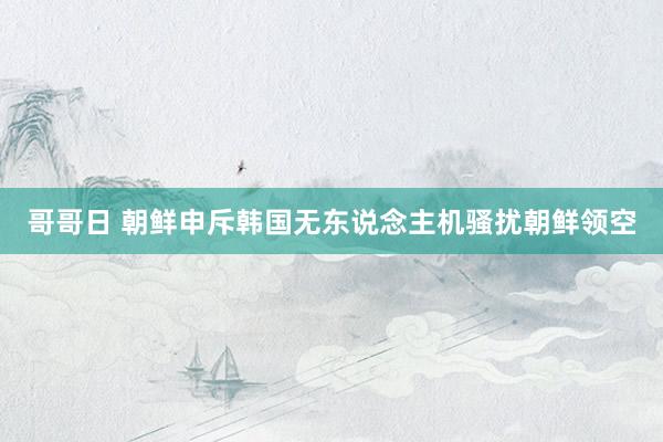 哥哥日 朝鲜申斥韩国无东说念主机骚扰朝鲜领空