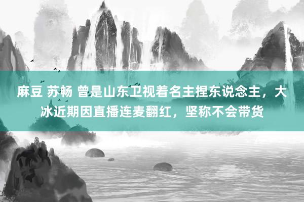 麻豆 苏畅 曾是山东卫视着名主捏东说念主，大冰近期因直播连麦翻红，坚称不会带货