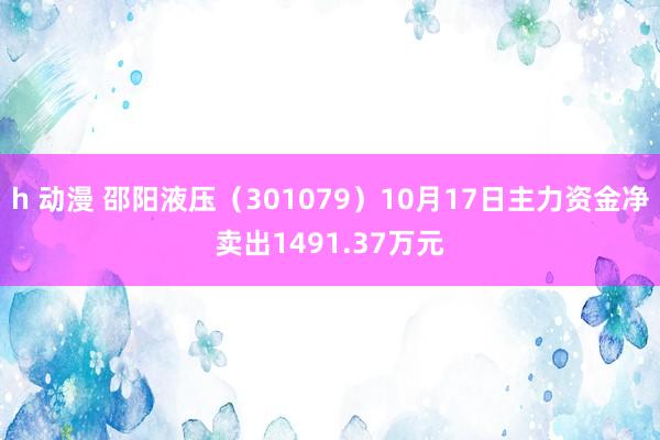 h 动漫 邵阳液压（301079）10月17日主力资金净卖出1491.37万元