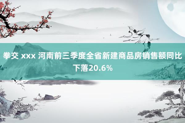 拳交 xxx 河南前三季度全省新建商品房销售额同比下落20.6%