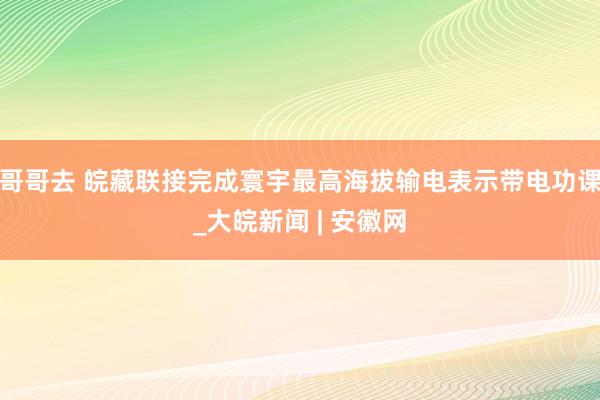 哥哥去 皖藏联接完成寰宇最高海拔输电表示带电功课_大皖新闻 | 安徽网