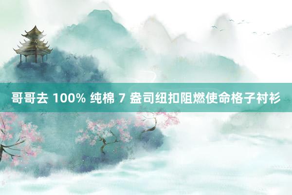 哥哥去 100% 纯棉 7 盎司纽扣阻燃使命格子衬衫