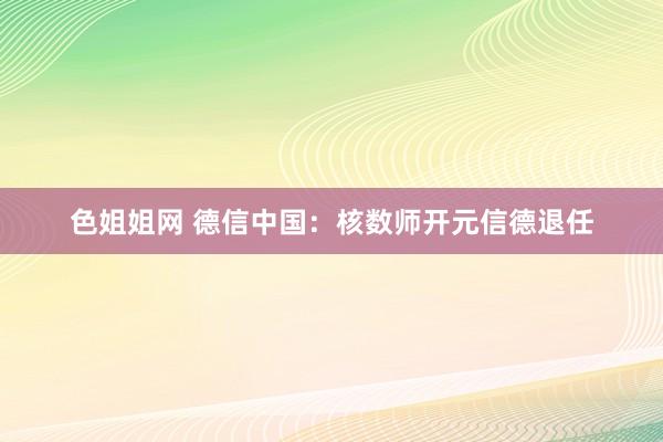 色姐姐网 德信中国：核数师开元信德退任