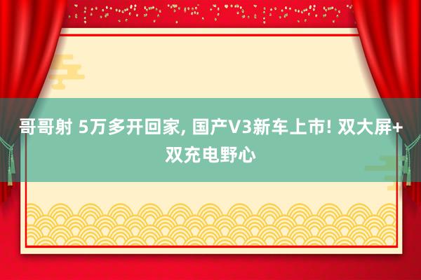 哥哥射 5万多开回家， 国产V3新车上市! 双大屏+双充电野心