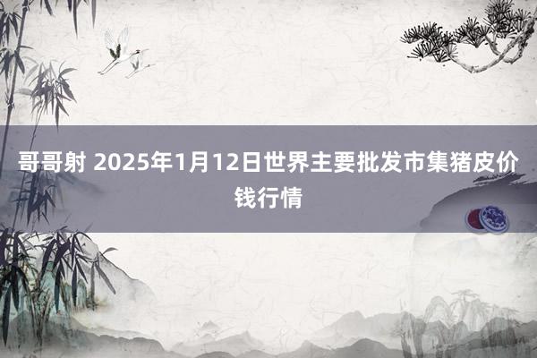 哥哥射 2025年1月12日世界主要批发市集猪皮价钱行情