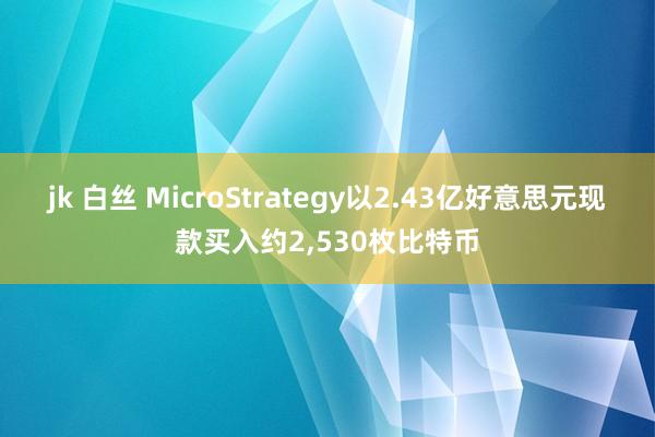 jk 白丝 MicroStrategy以2.43亿好意思元现款买入约2，530枚比特币