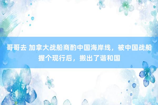 哥哥去 加拿大战船商酌中国海岸线，被中国战船握个现行后，搬出了谐和国