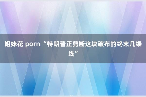 姐妹花 porn “特朗普正剪断这块破布的终末几缕线”