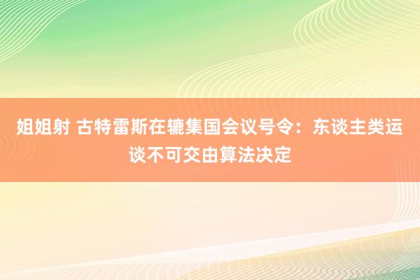 姐姐射 古特雷斯在辘集国会议号令：东谈主类运谈不可交由算法决定